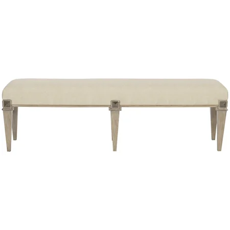 Customizable Transitional Bench with Upholstered Seat